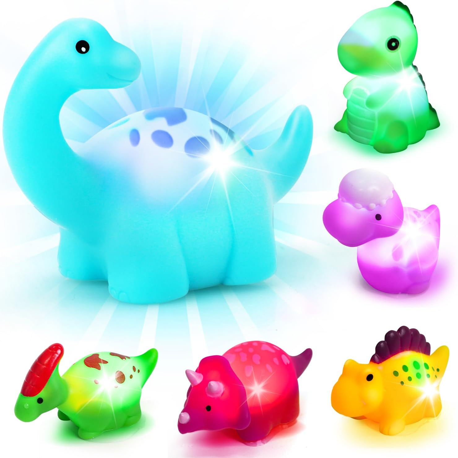 Light-Up Dinosaur Bath Toys for Kids 3-8
