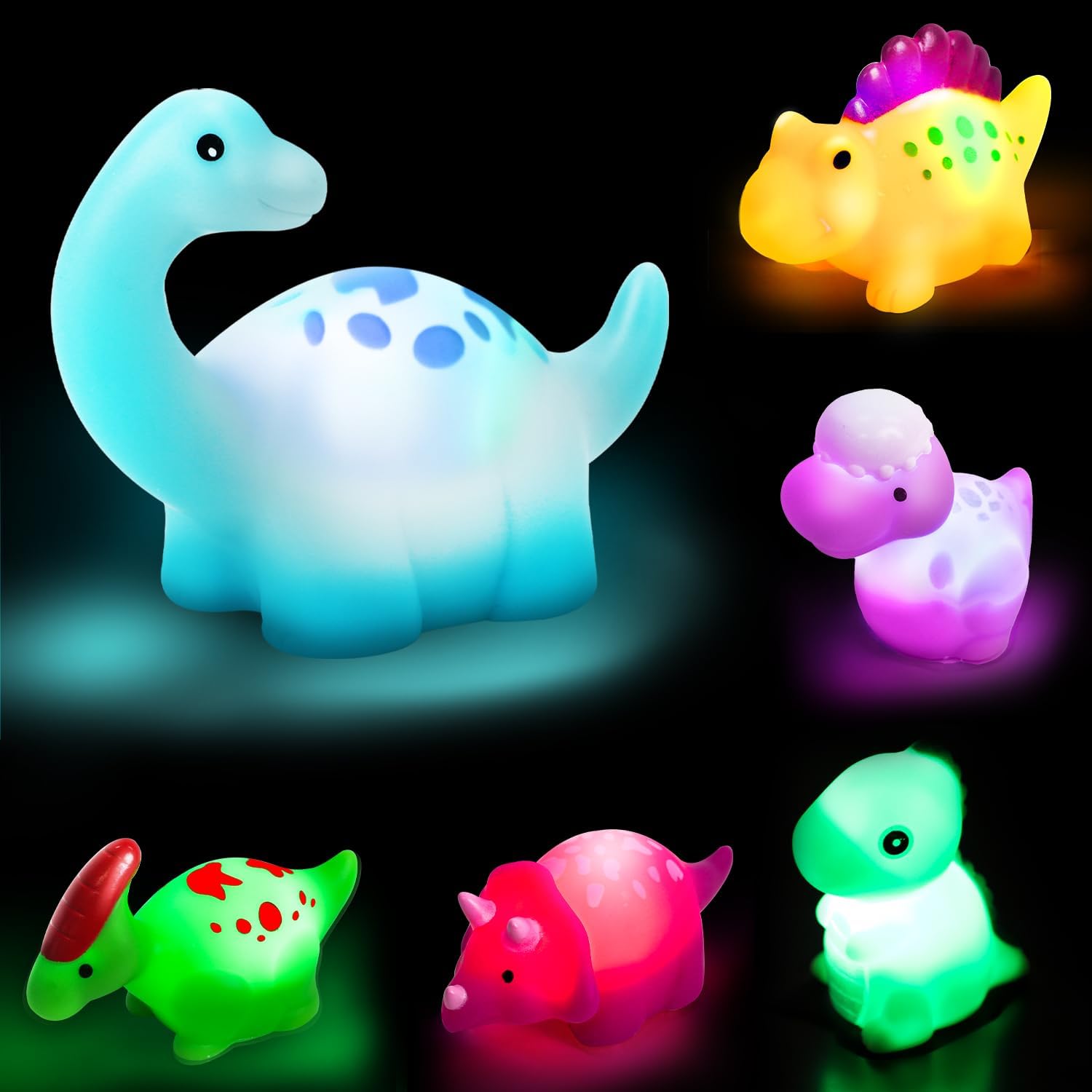 Light-Up Dinosaur Bath Toys for Kids 3-8