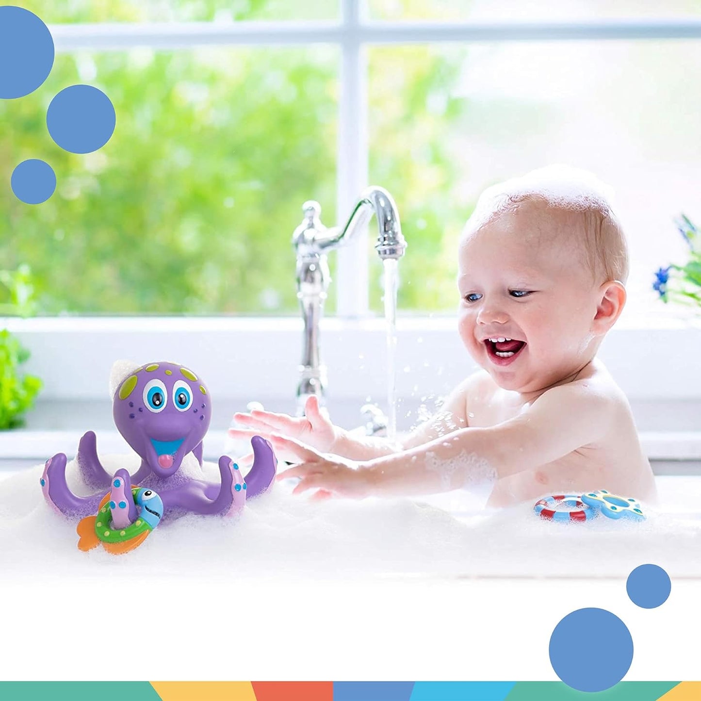 Octopus Toy with 3 Rings for Babies 18m+