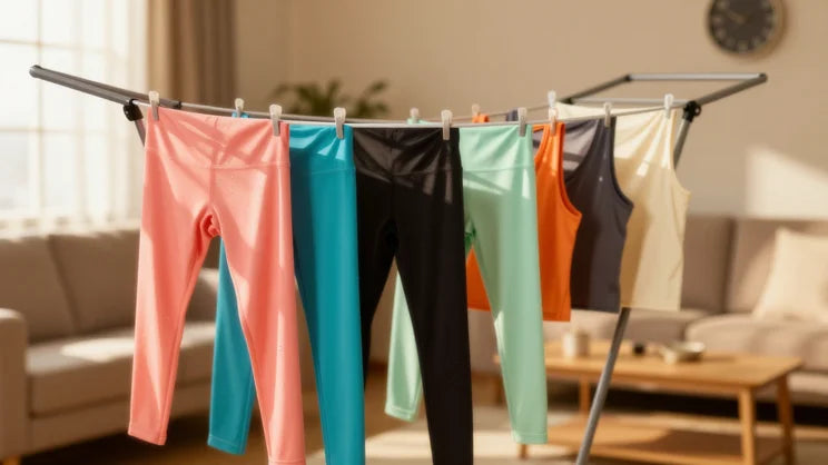 washed leggings hanging on the rack